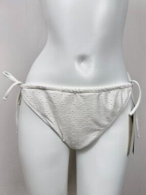 No Boundaries Womens Eyelet Bikini Bottom White XL TG NWT